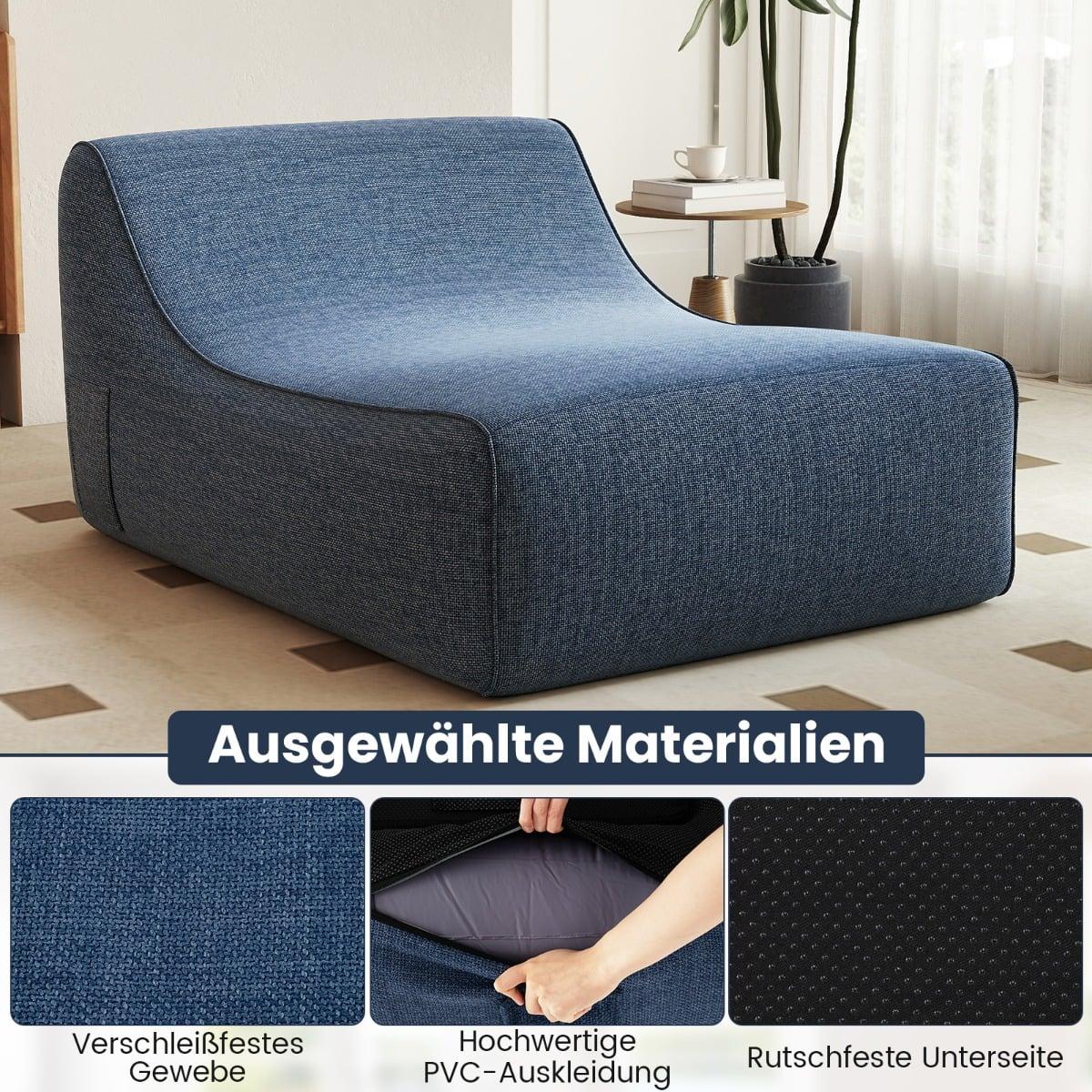 Inflatable Ergonomic Lounge Chair with Removable Cover, Blue