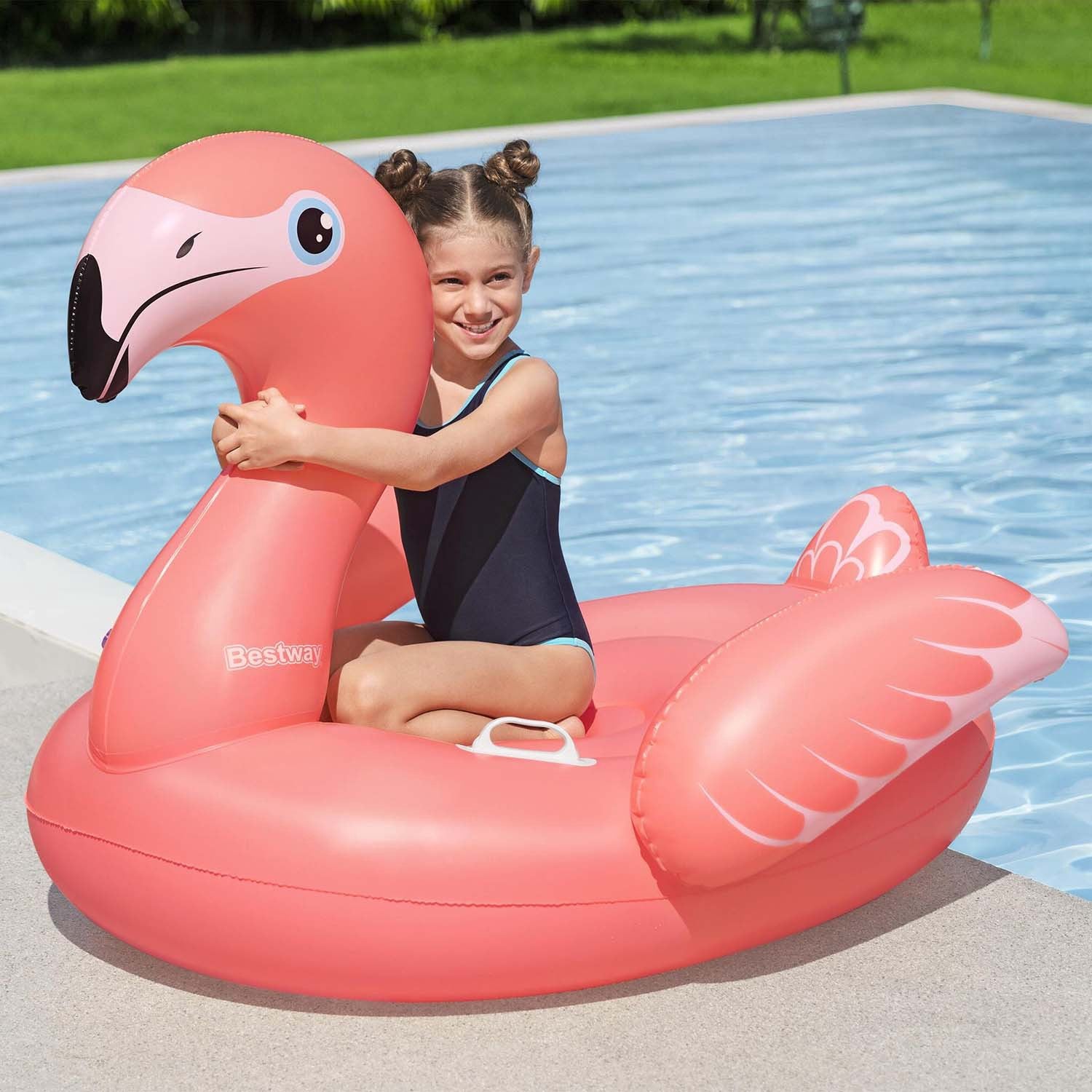 Inflatable Flamingo Pool Float, 138 x 107 cm, Kids 3+