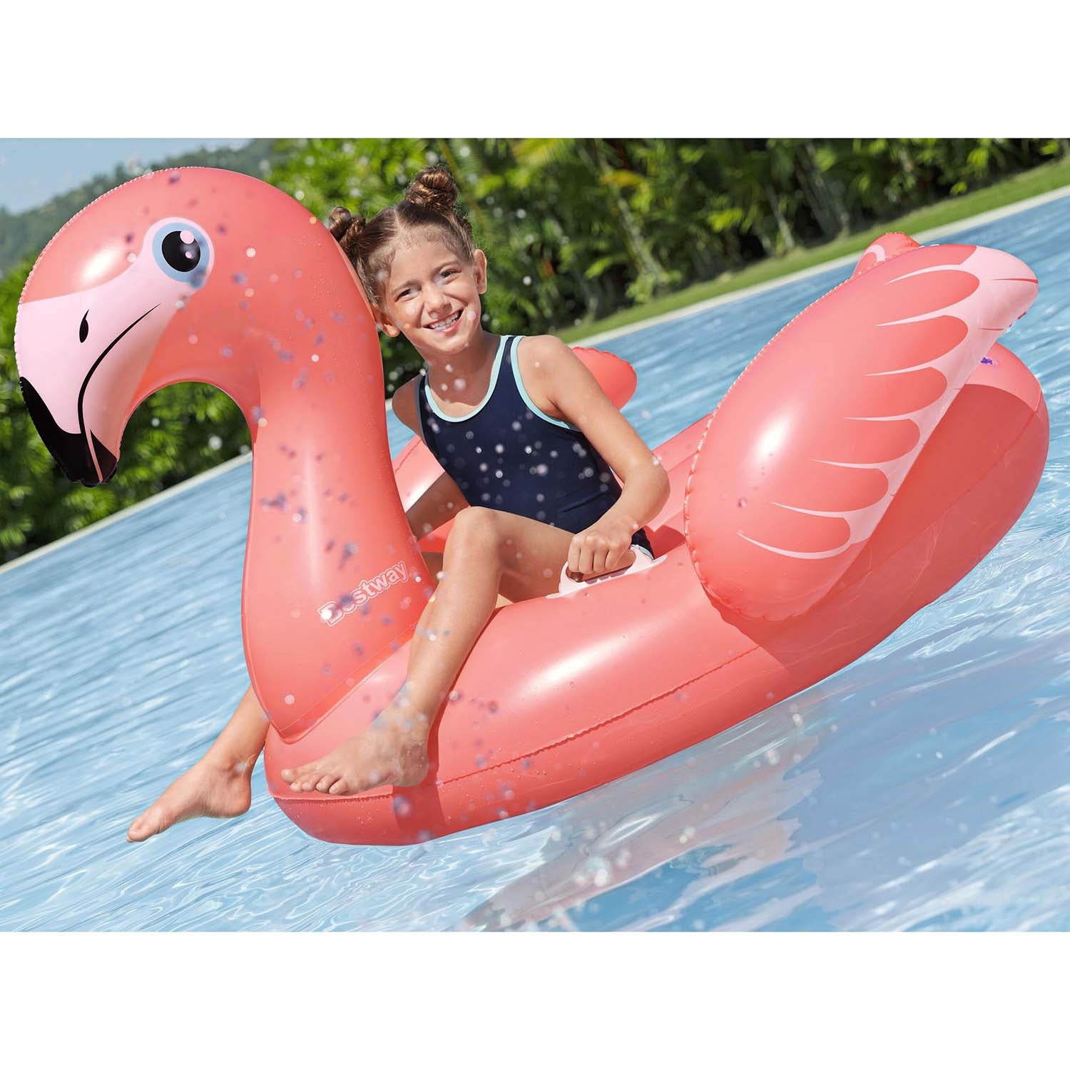 Inflatable Flamingo Pool Float, 138 x 107 cm, Kids 3+