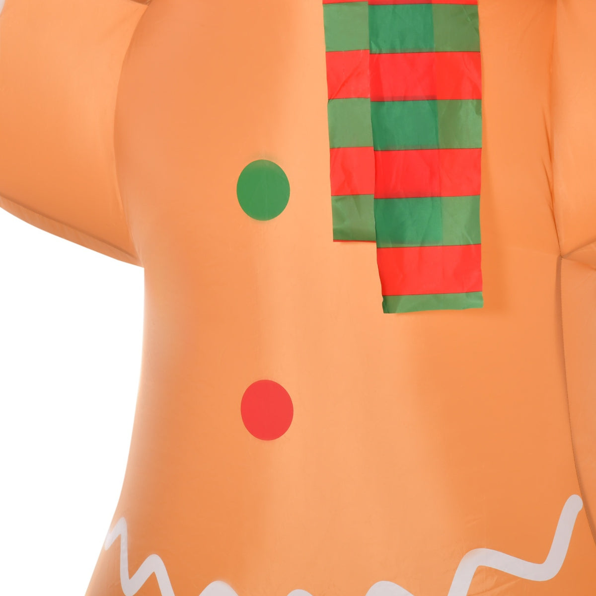Inflatable Gingerbread Man 2.4M Christmas Decoration With Lights Automatic Inflation Weatherproof Polyester Fabric Yellow 170 X 65 X 240 Cm