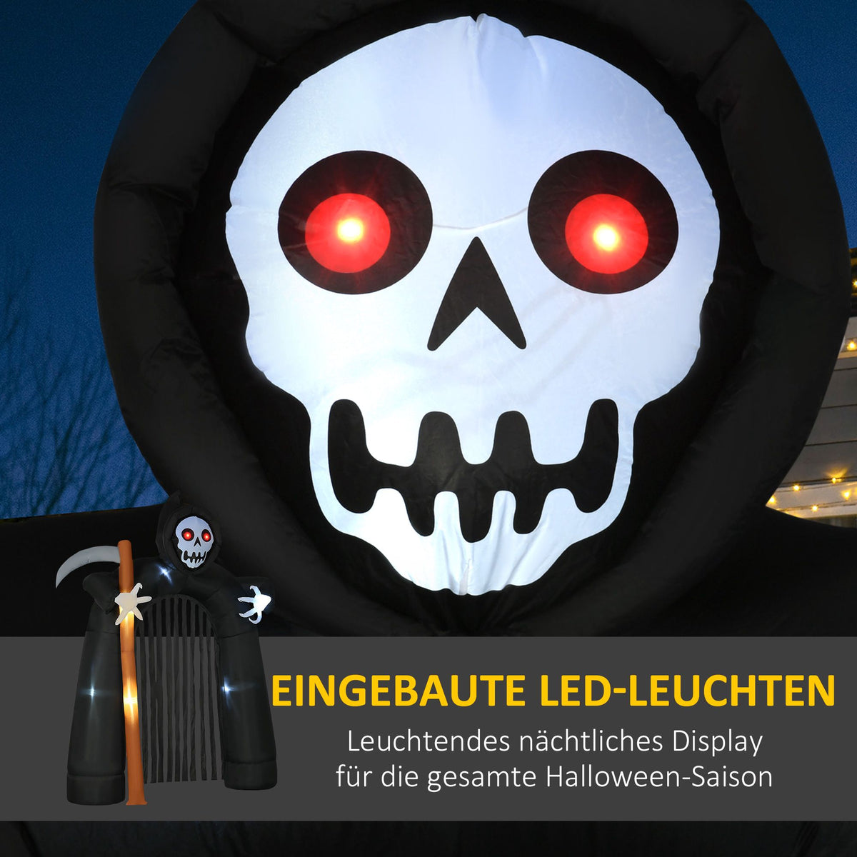 Inflatable Halloween Grim Reaper Archway with LED Lights
