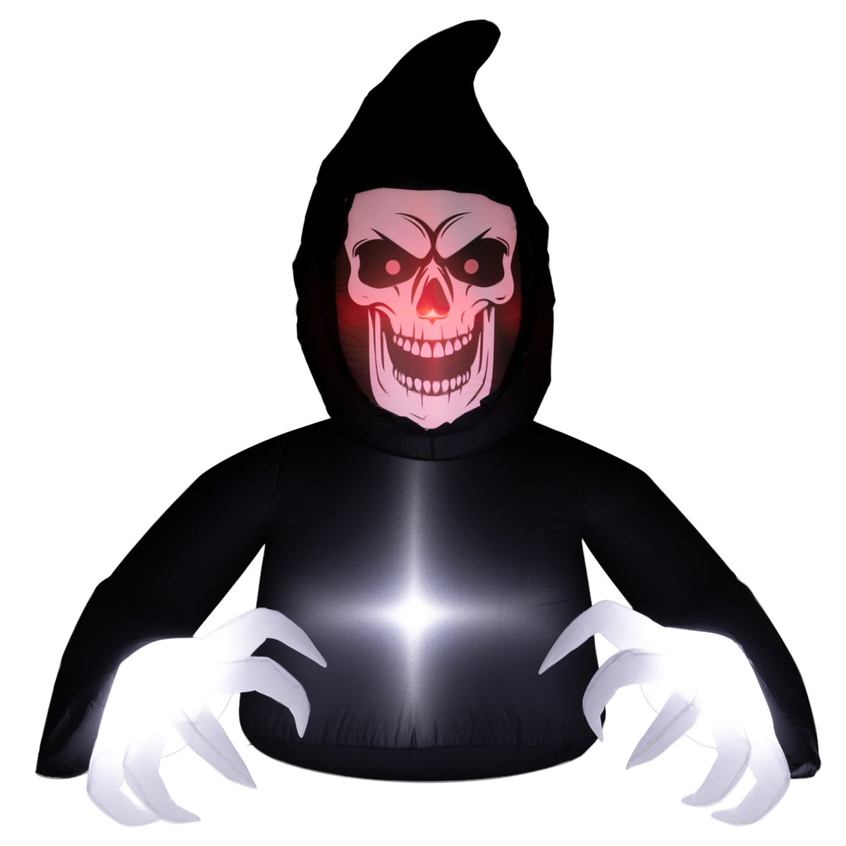 Inflatable Halloween Reaper with LED Lights and Blower