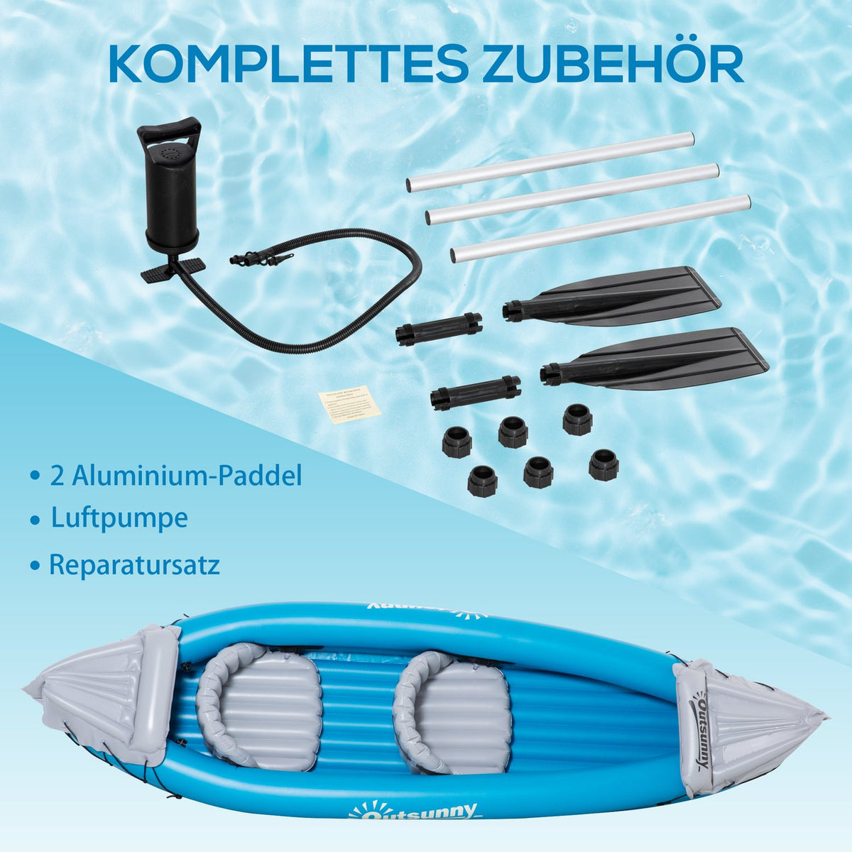 Inflatable Kayaks 2-Person Dinghy Canoe With Air Chamber Unisex Pvc Steel Blue Grey
