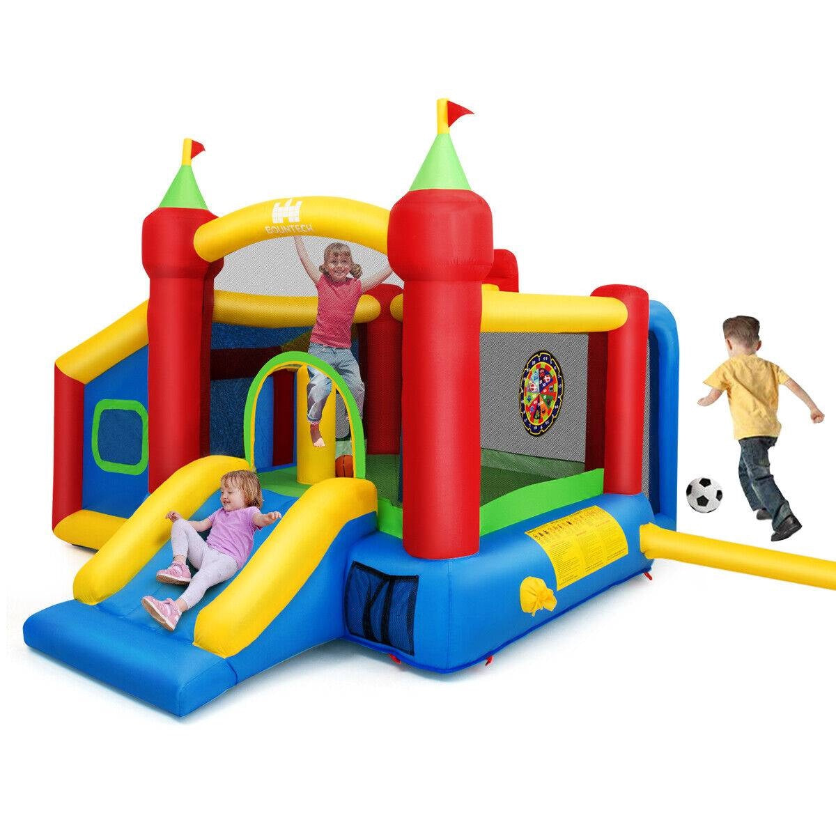 Inflatable Kids Bounce House With Slide, 100 Balls, No Blower
