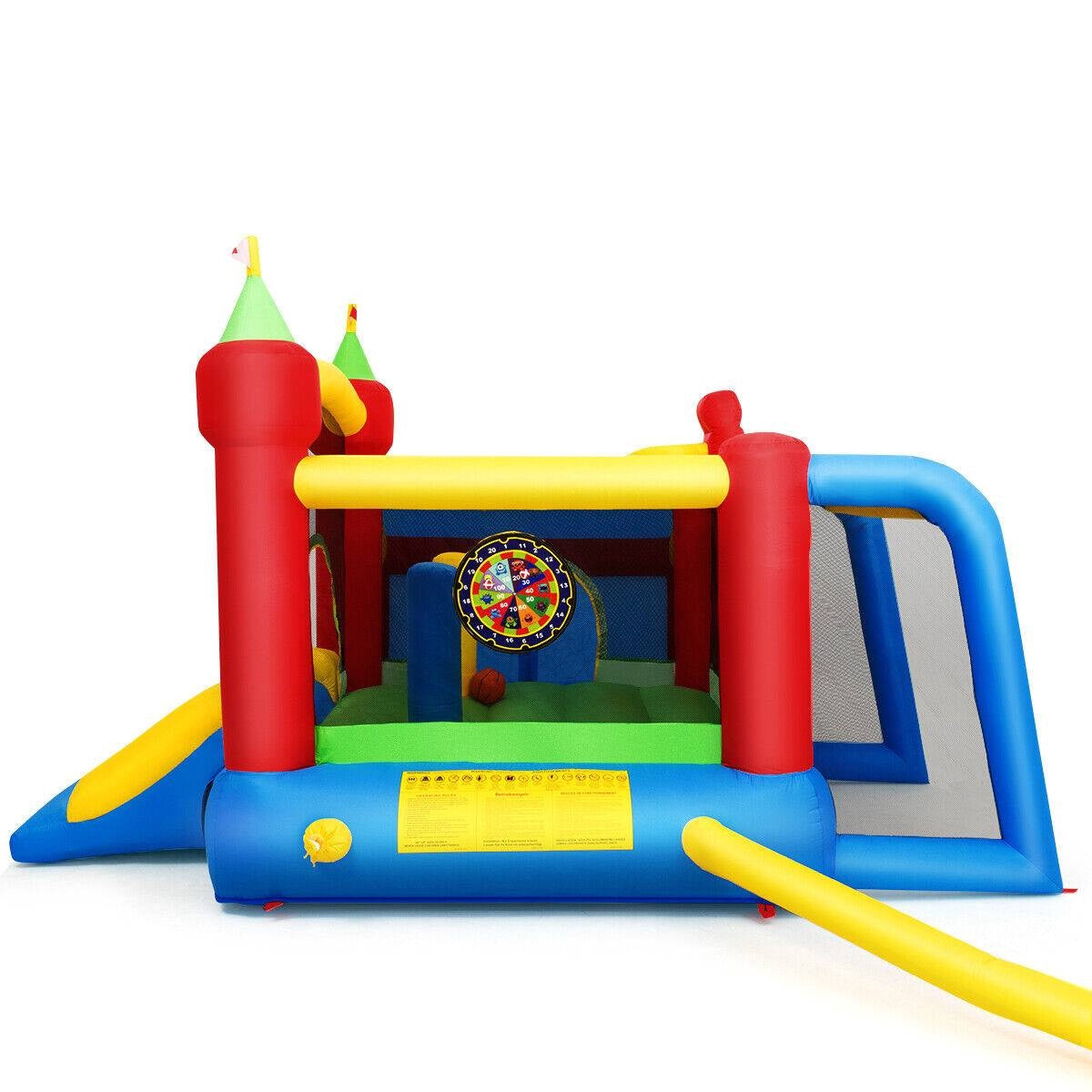 Inflatable Kids Bounce House With Slide, 100 Balls, No Blower