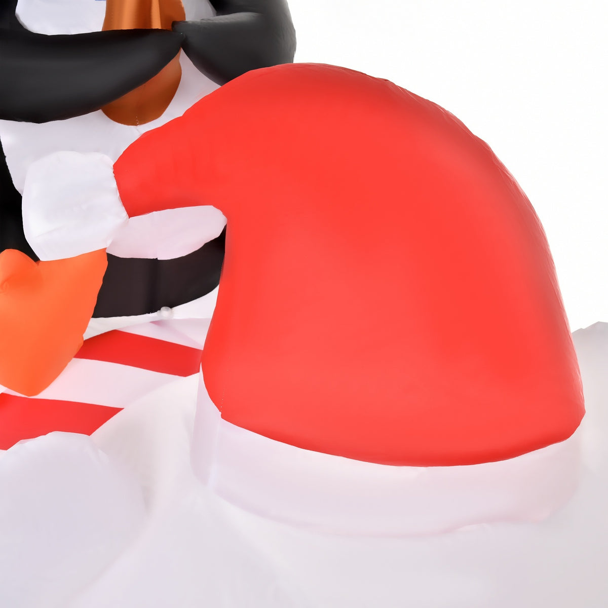 Inflatable Penguins On Polar Bear 2.1M Christmas Decoration With Lights Automatic Inflation Weatherproof Polyester 227 X 113 X 206 Cm
