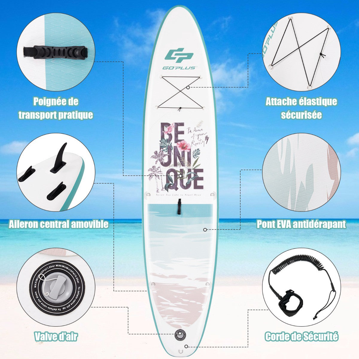 Inflatable SUP Board 320 cm, Paddle Pump Backpack Set