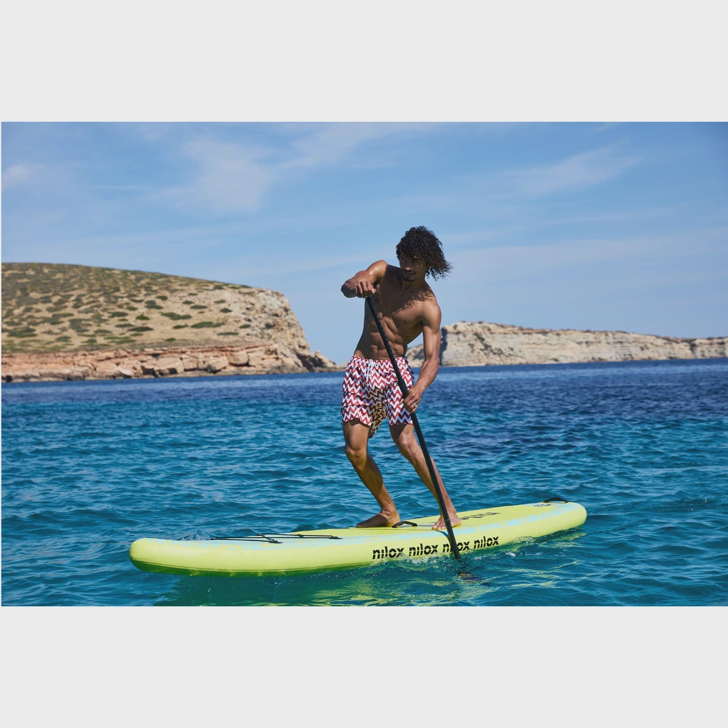 Inflatable SUP Board 335 cm, 3 Fins, Lime Yellow