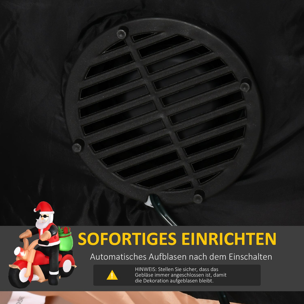 Inflatable Santa Claus Outdoor Decoration with LEDs, 1.65m