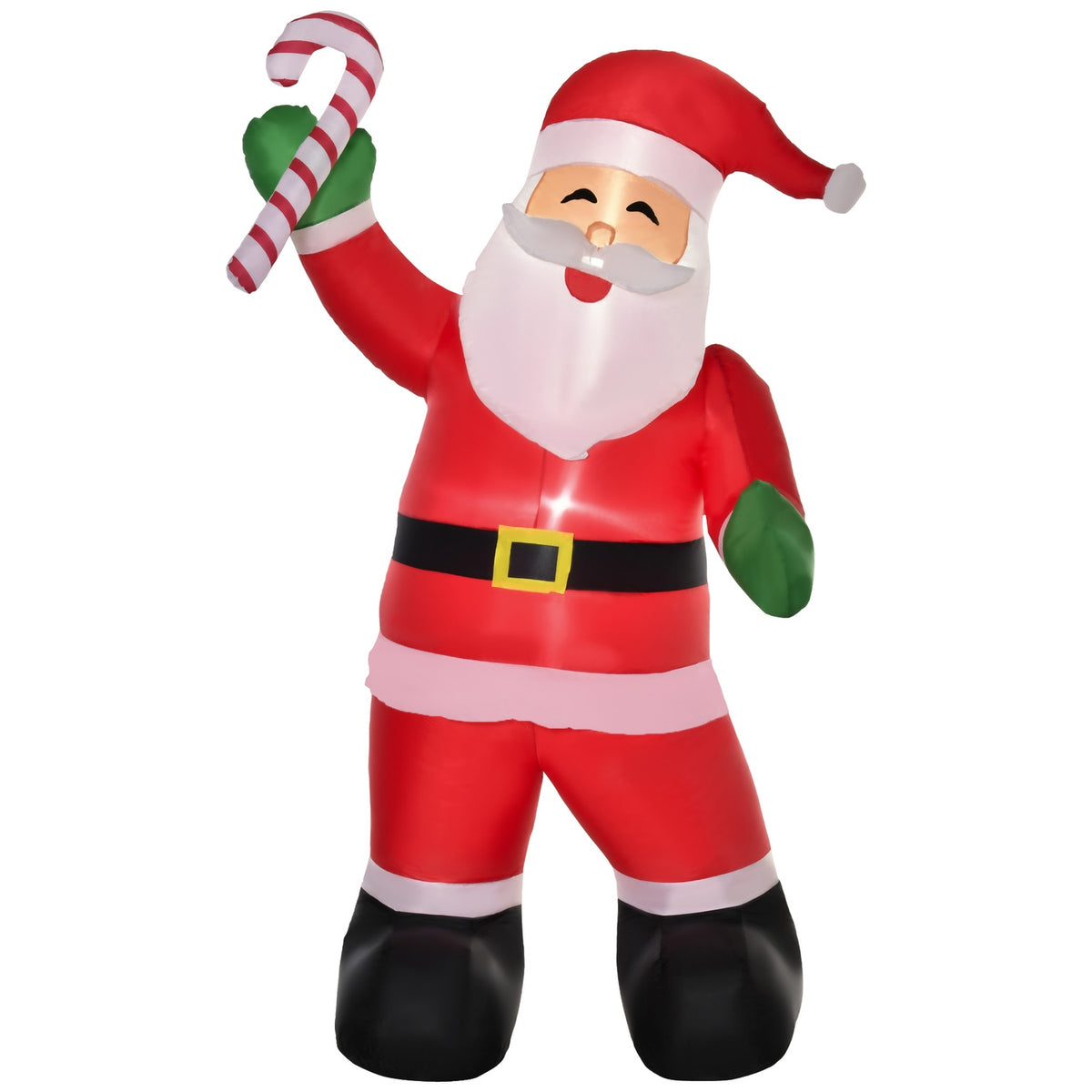 Inflatable Santa Claus With Candy Cane 250Cm Led With Blower Christmas Party Christmas Decoration White+Red+Green 140 X 85 X 250Cm