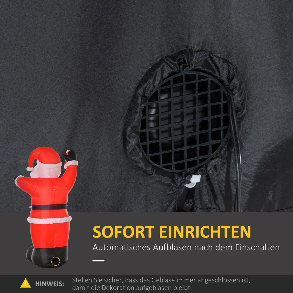 Inflatable Santa Claus with LED Lights, 240cm, Outdoor