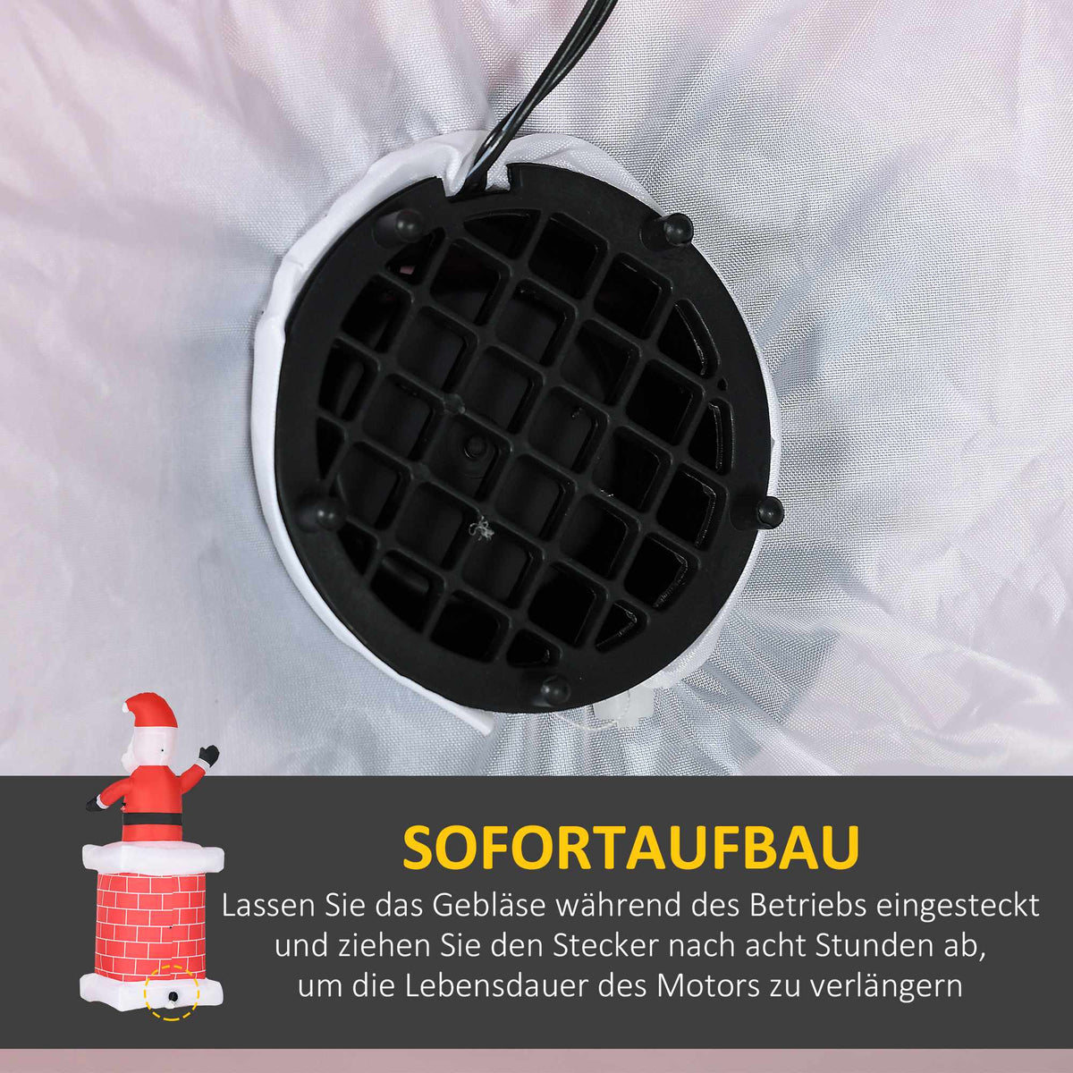 Inflatable Santa with Chimney, LED Lights, 210 cm