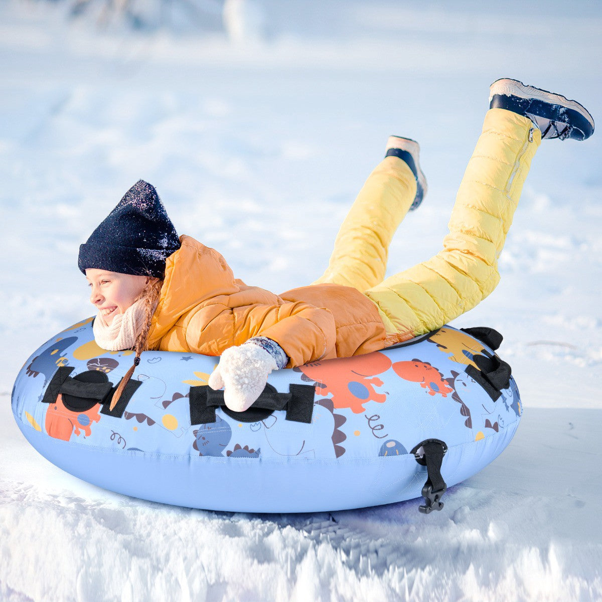 Inflatable Snow Sled 132cm with Oxford Cover, Hand Pump
