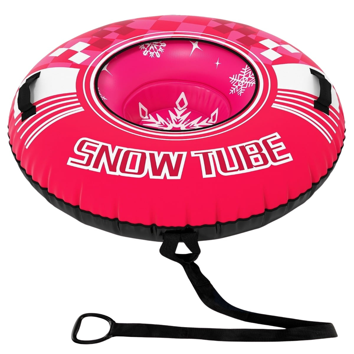 Inflatable Snow Tube with Handles & Tow Rope, Pink