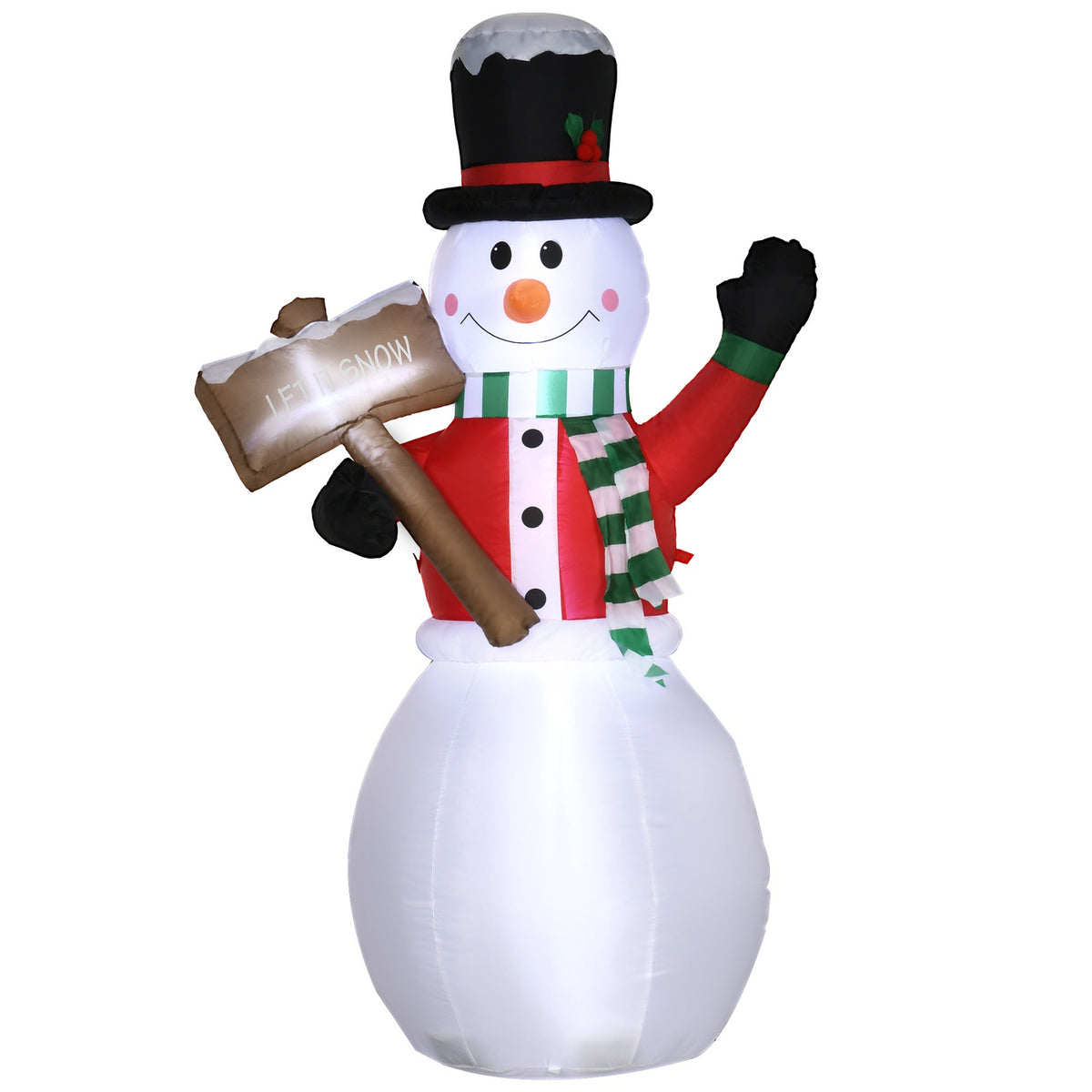 Inflatable Snowman 180 Cm With Sign Inflatable Christmas Decoration With Led Light Christmas Decoration Waterproof Christmas Figures Ip44