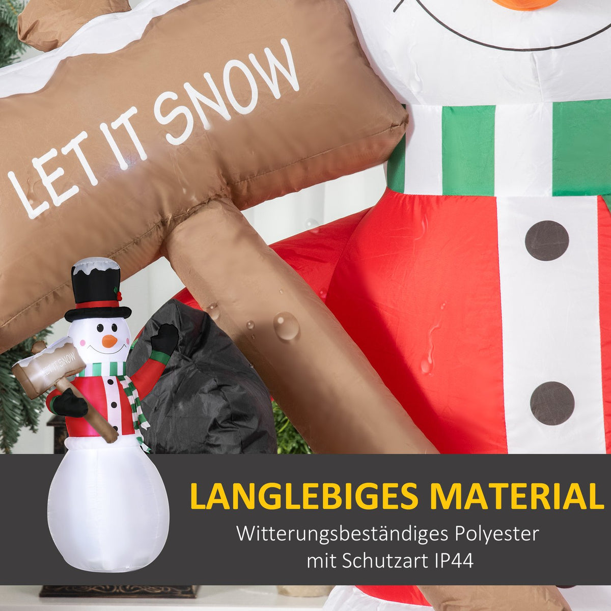 Inflatable Snowman 180 Cm With Sign Inflatable Christmas Decoration With Led Light Christmas Decoration Waterproof Christmas Figures Ip44