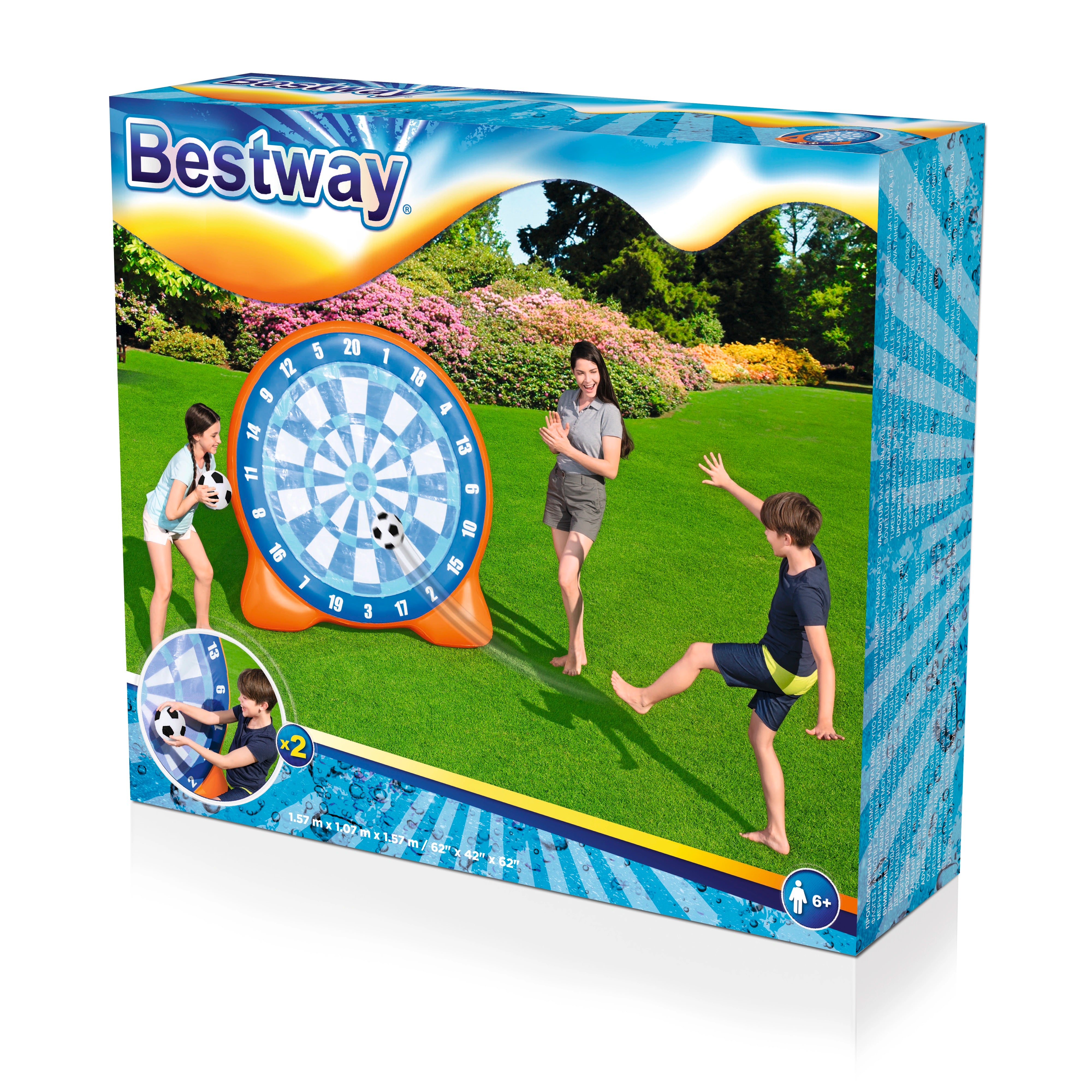 Inflatable Soccer Dartboard with Balls, 157 x 107 x 157 cm