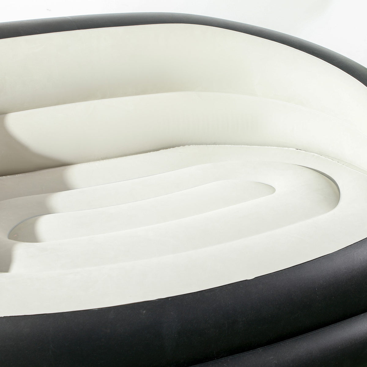 Inflatable Sofa Inflatable Couch With Soft Plush For 2 People, Indoor & Outdoor, Light Gray, 125X100X87Cm