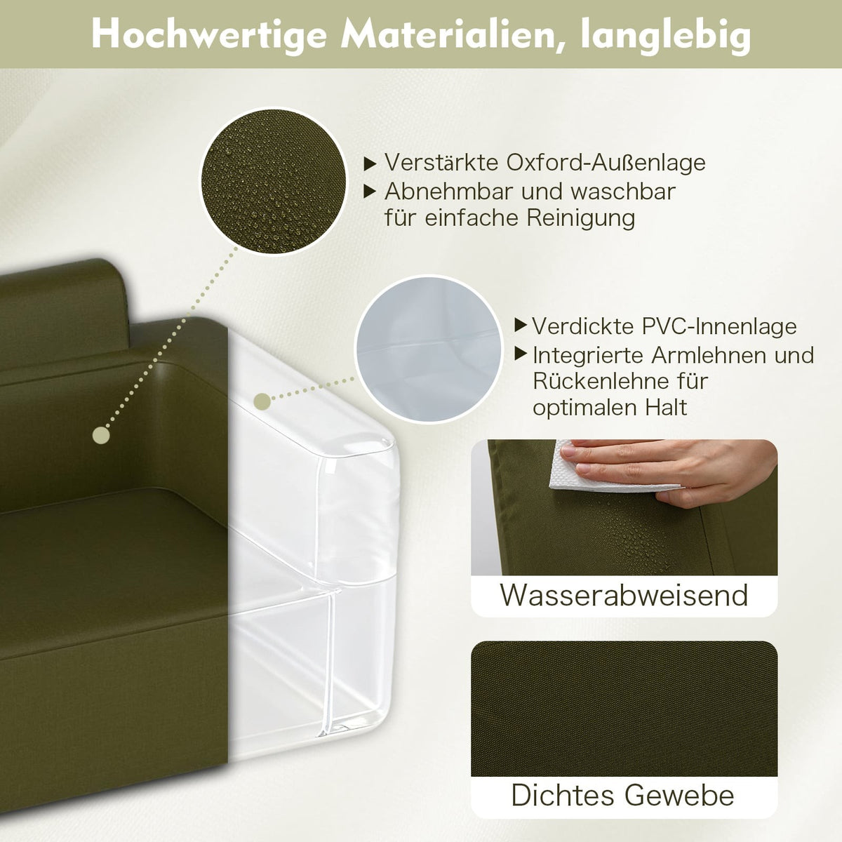 Inflatable Sofa with Pump & Storage Bag for 2 People