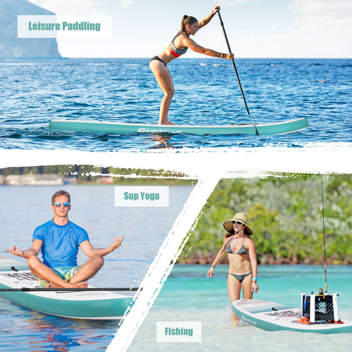 Inflatable Stand Up Paddle Board 10.5 Ft With Paddle, Pump