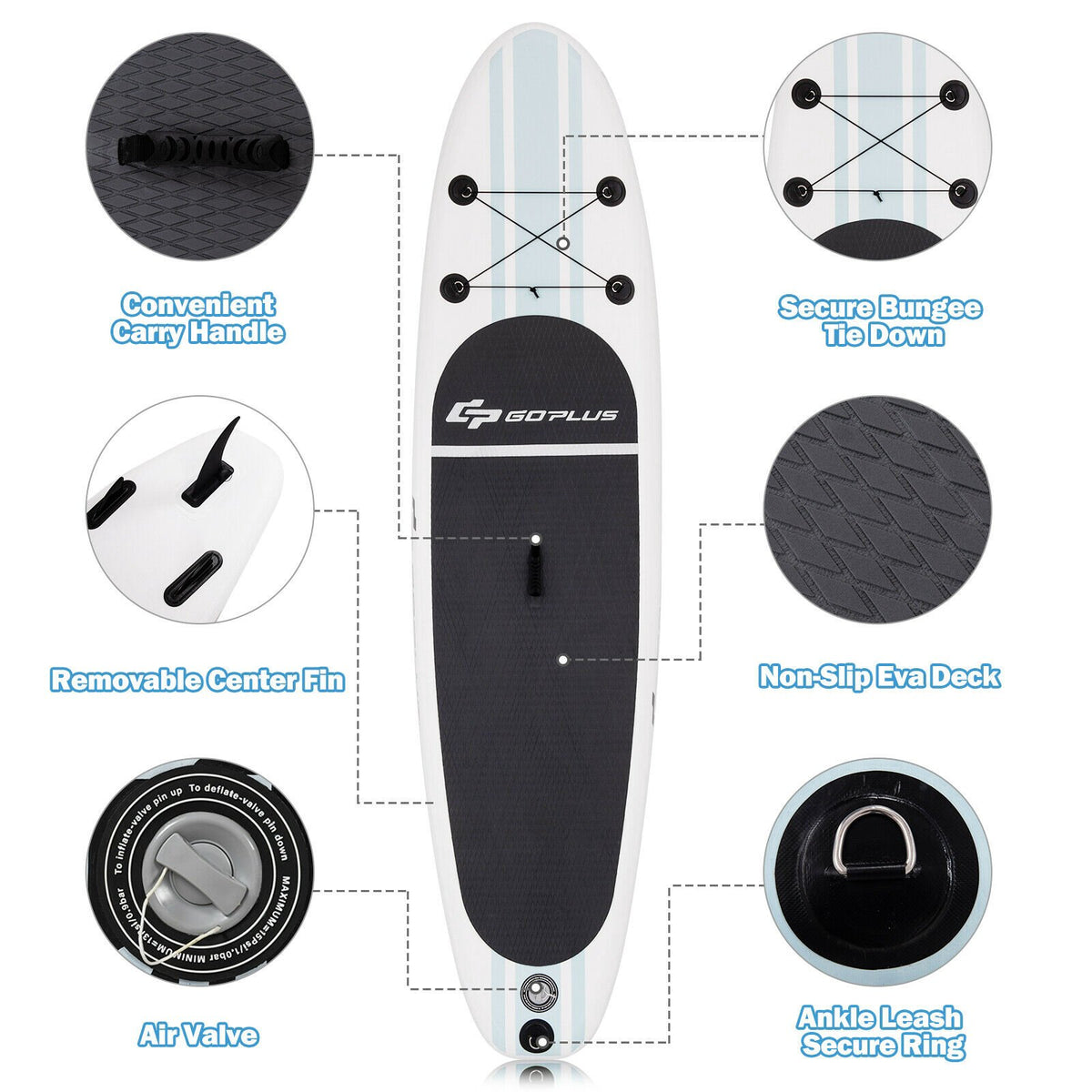 Inflatable Stand Up Paddle Board 10 Ft, Paddle and Pump