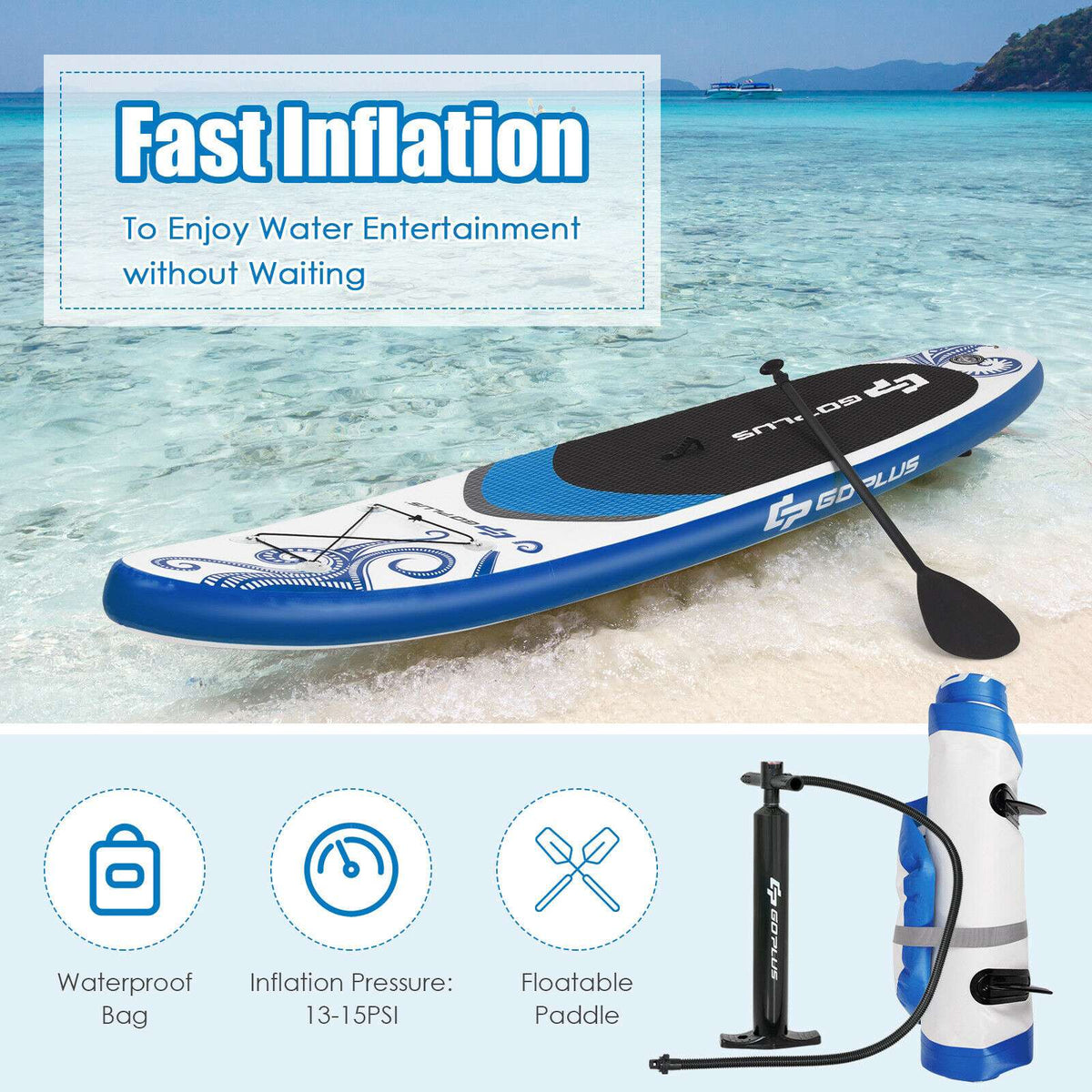 Inflatable Stand Up Paddle Board 320x75cm, Paddle Set