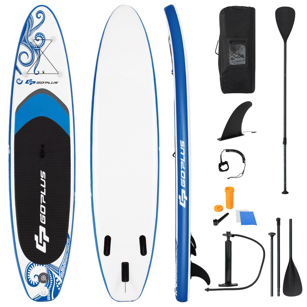 Inflatable Stand up Paddle Board Standing Board with Surf Control 325/335 x 76 x 16 cm Blue-L