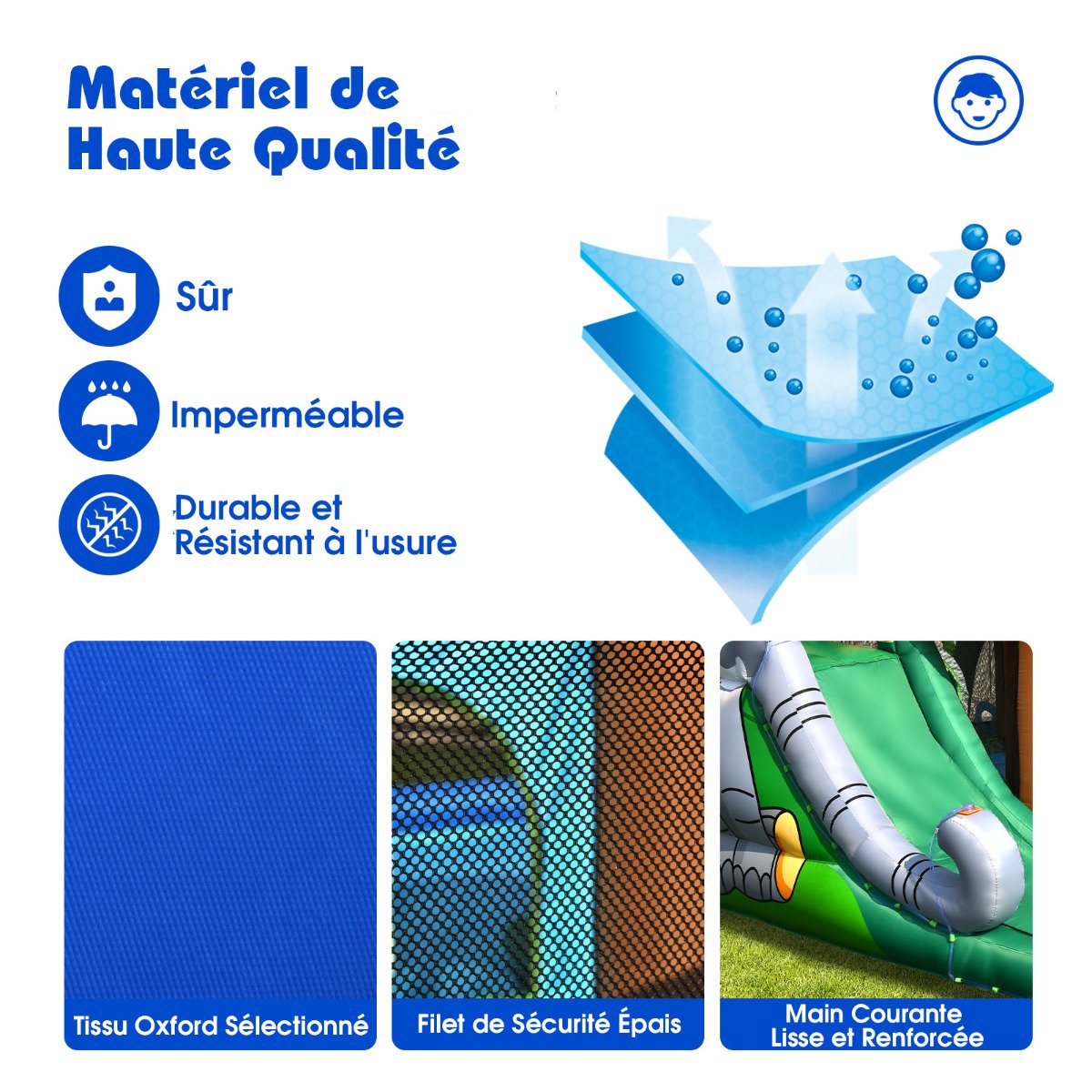 Inflatable Water Park With Slide, 580W Blower Included