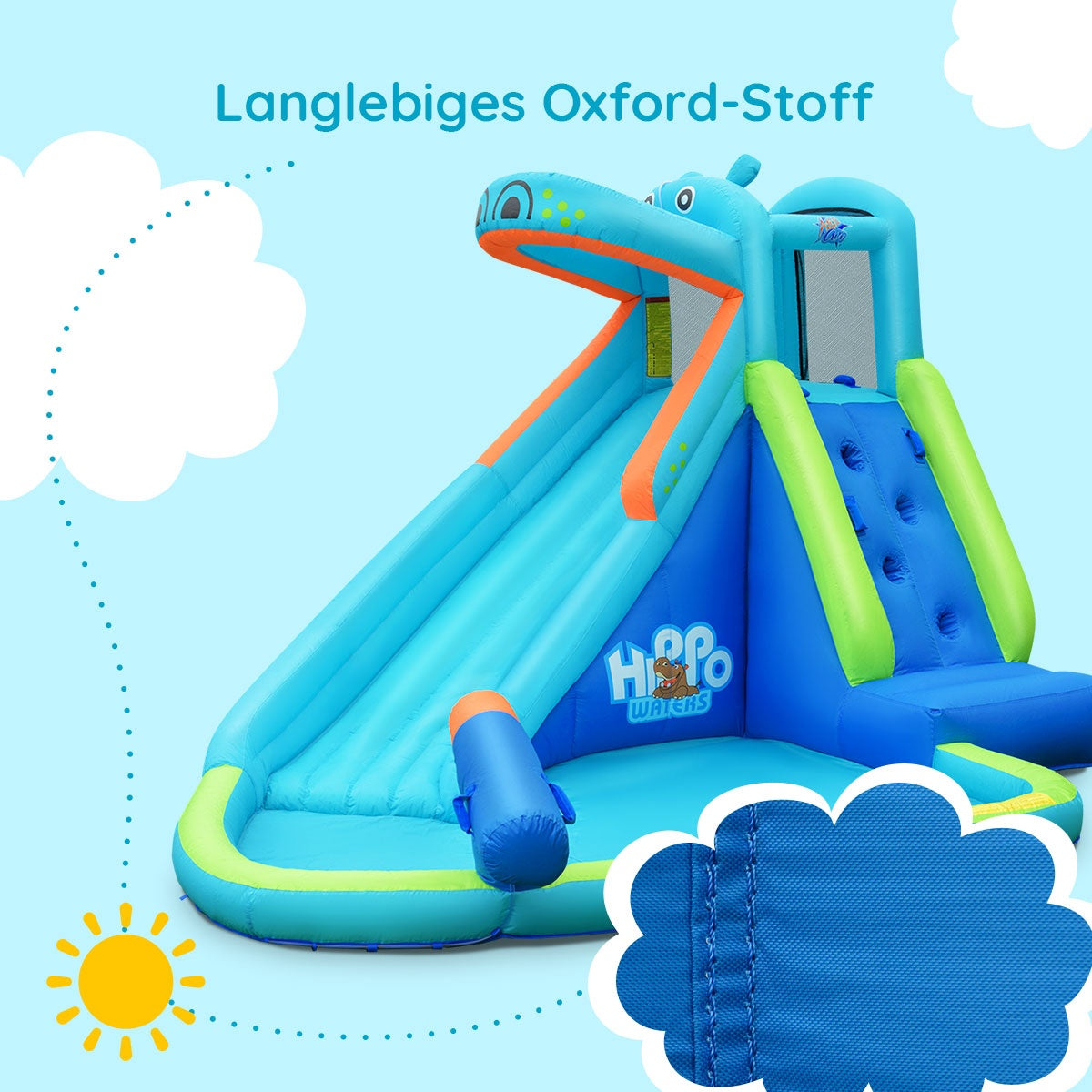 Inflatable Water Slide Bounce House With Splash Pool, 3-10
