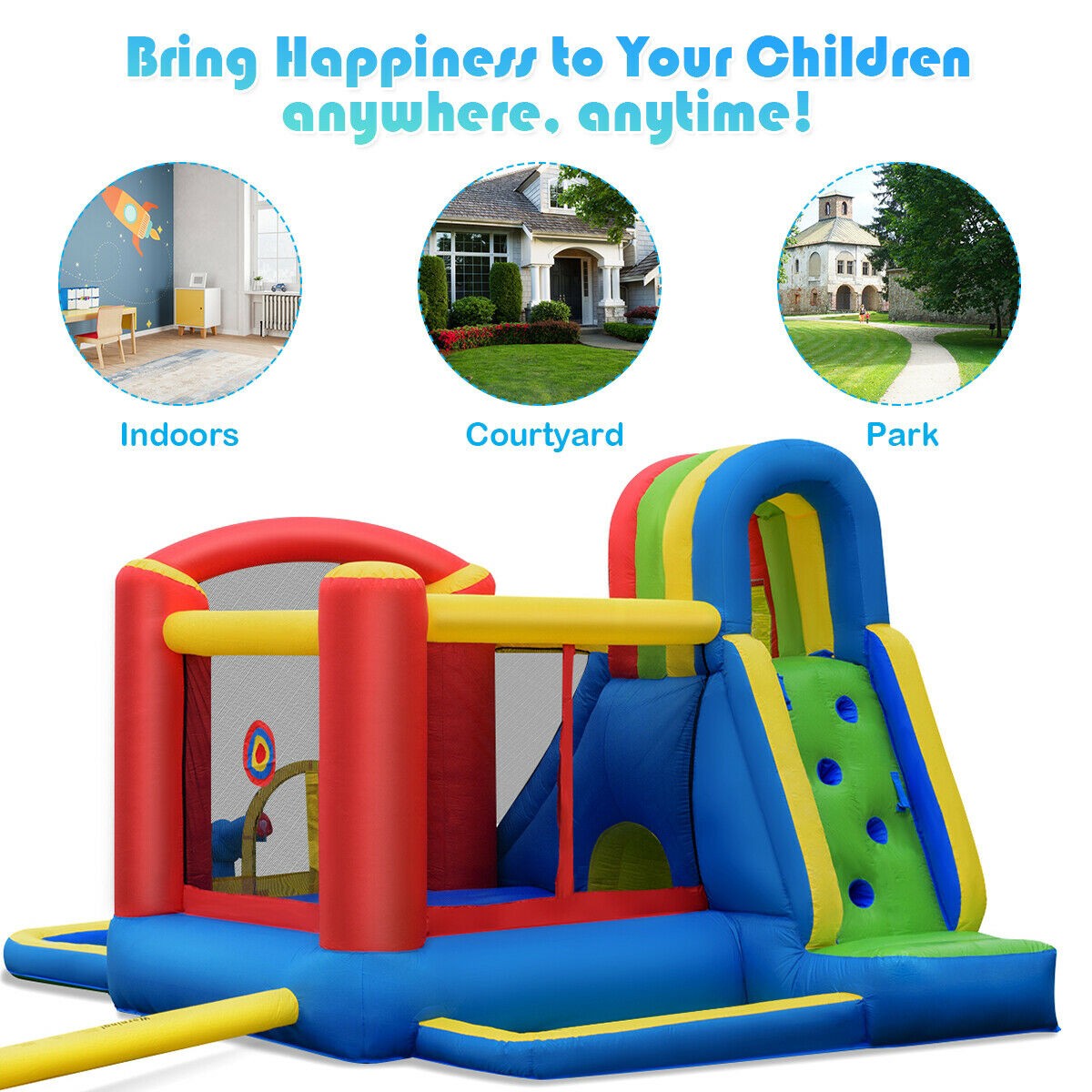 Inflatable Water Slide Bounce House with Blower, 19 Ft