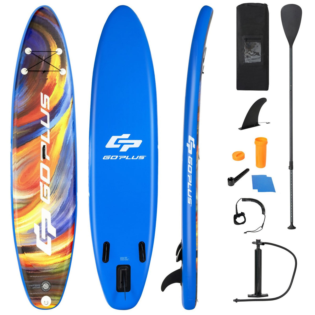 Inflatable stand up surfboard widened board 320 x 76 x 15 cm starry sky pattern colorful