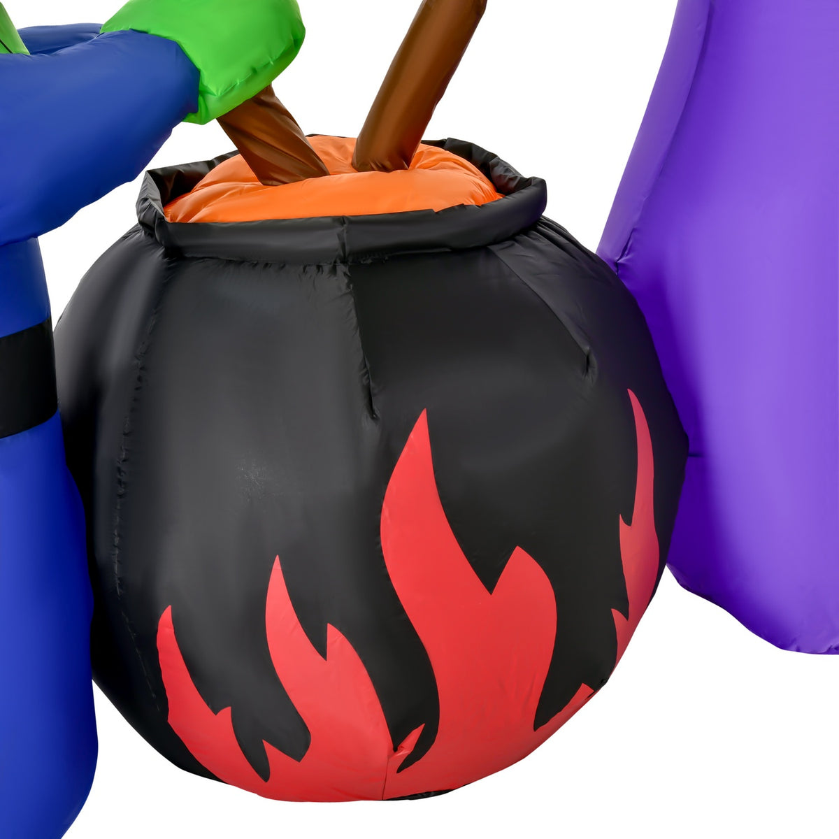 Inflatable witch cauldron figure air figure Halloween decoration with LED lighting, polyester, 170x60x180cm