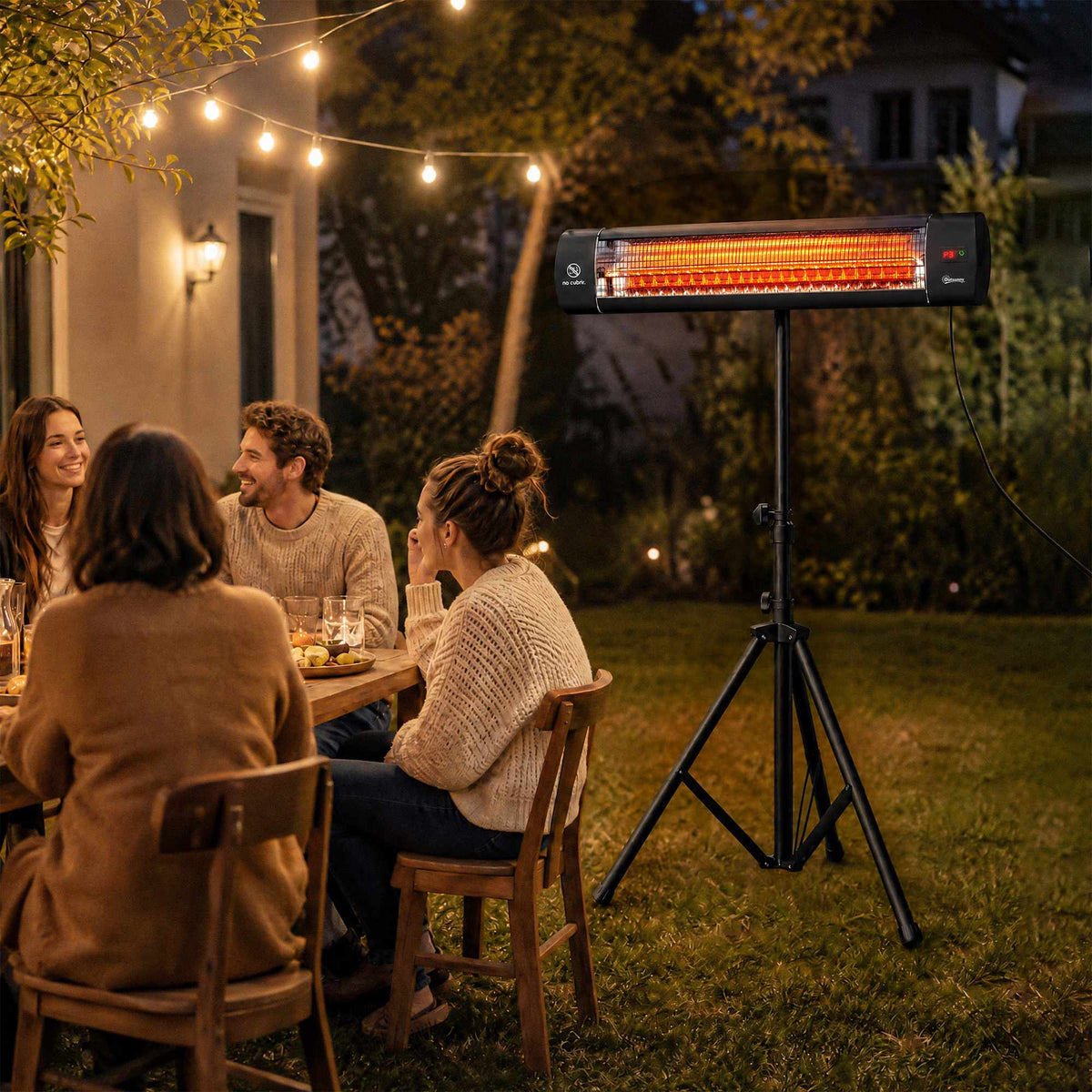 Infrared Patio Heater 2500W, Adjustable Stand, Remote Control