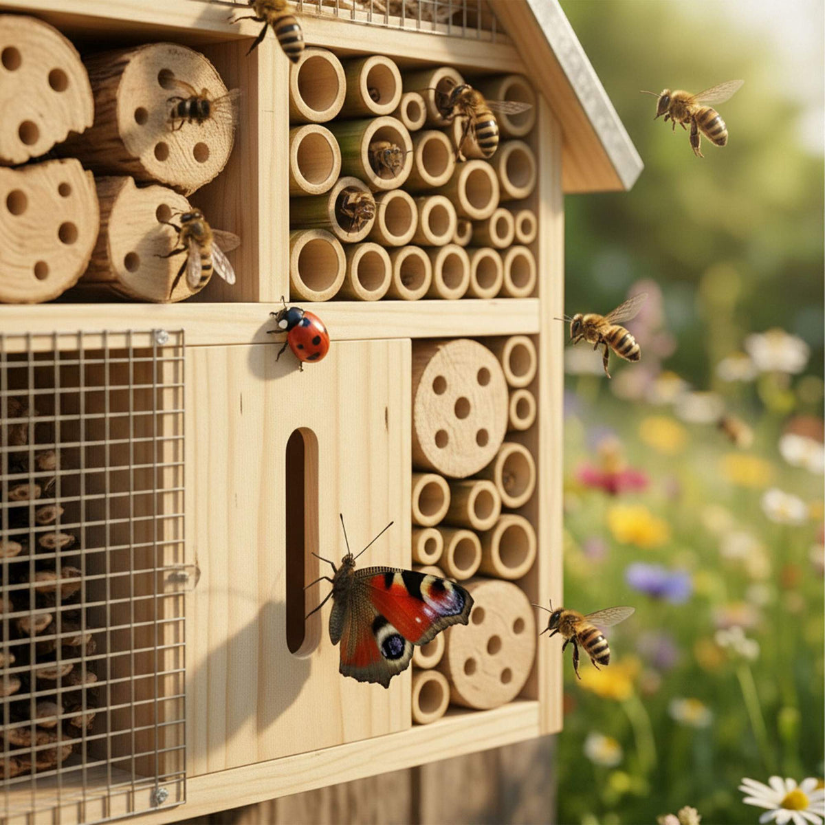Insect Hotel with Metal Roof – Weatherproof Shelter
