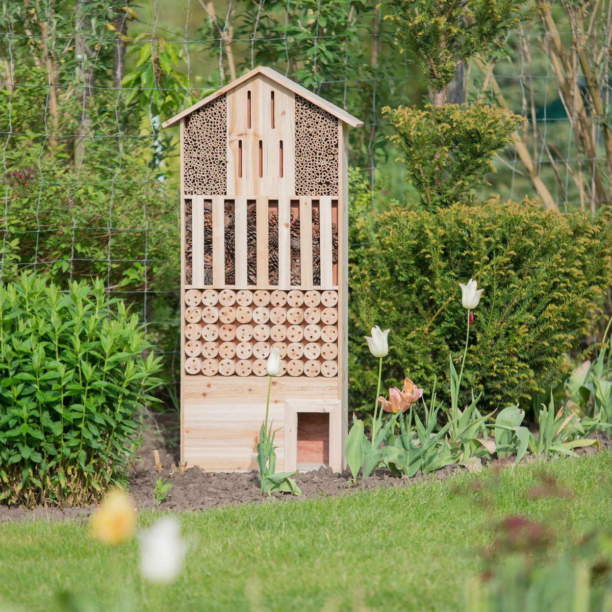 Insect hotel natural XXL with hedgehog house
