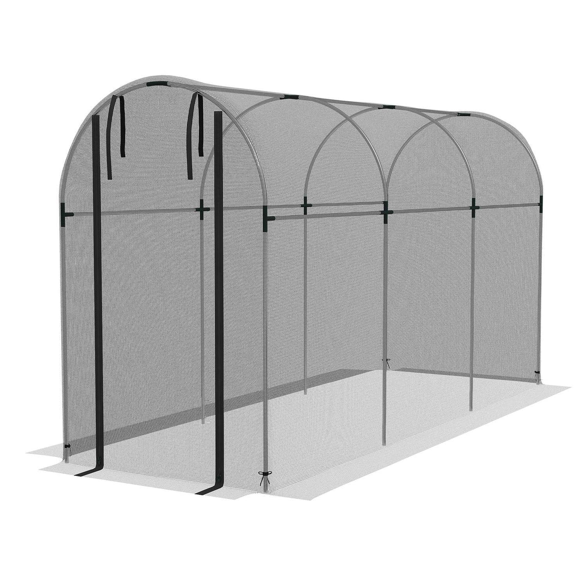 Insect protection net 1.2 x 3.6 m garden net with door, plant protection tent, pest protection net with steel frame, HDPE black