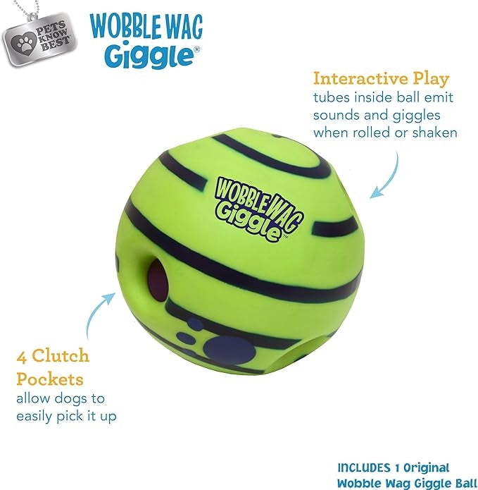 Interactive Dog Toy Ball – Giggle Sounds, No Batteries Needed