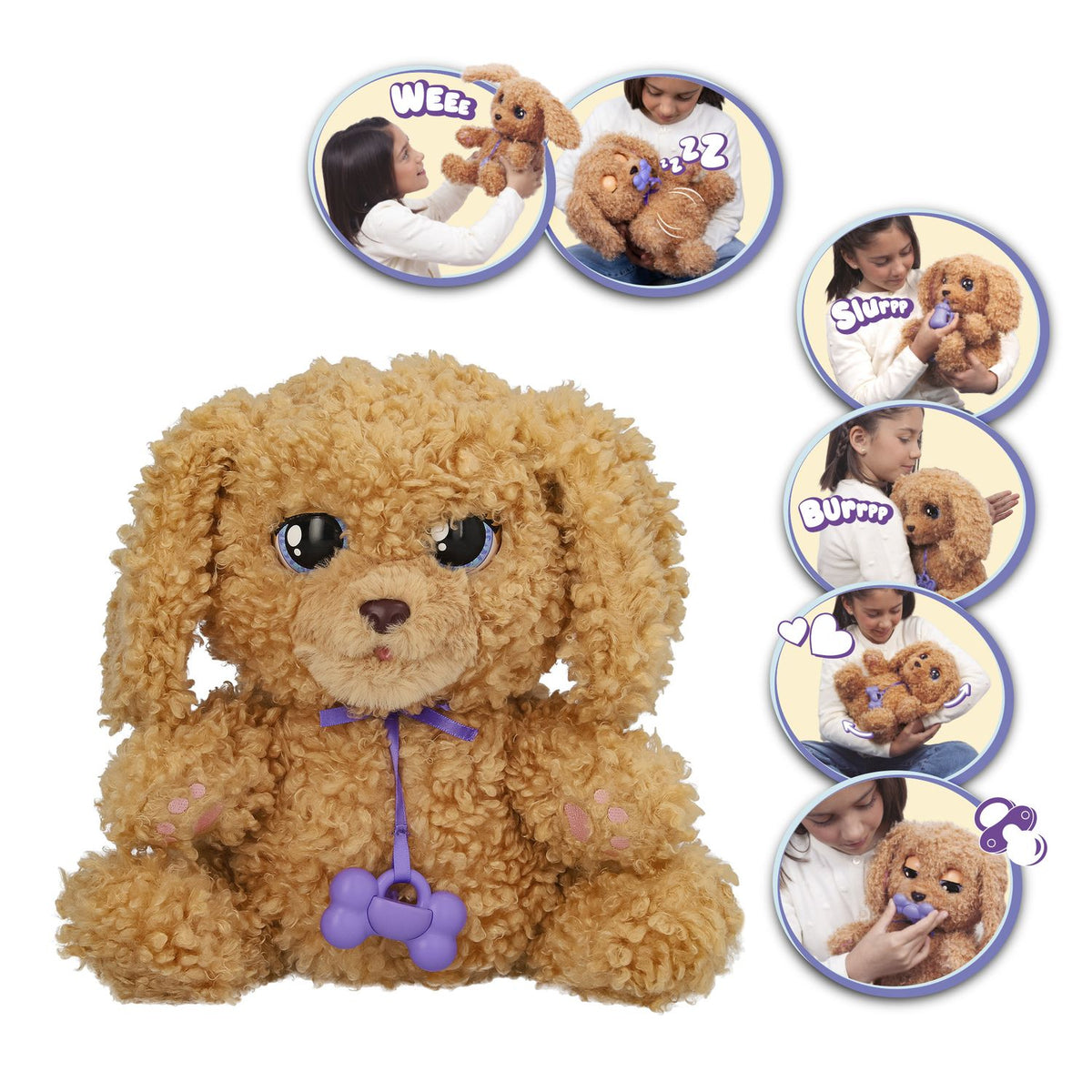 Interactive Puppy Toy, 15+ Reactions, Blanket & Bottle