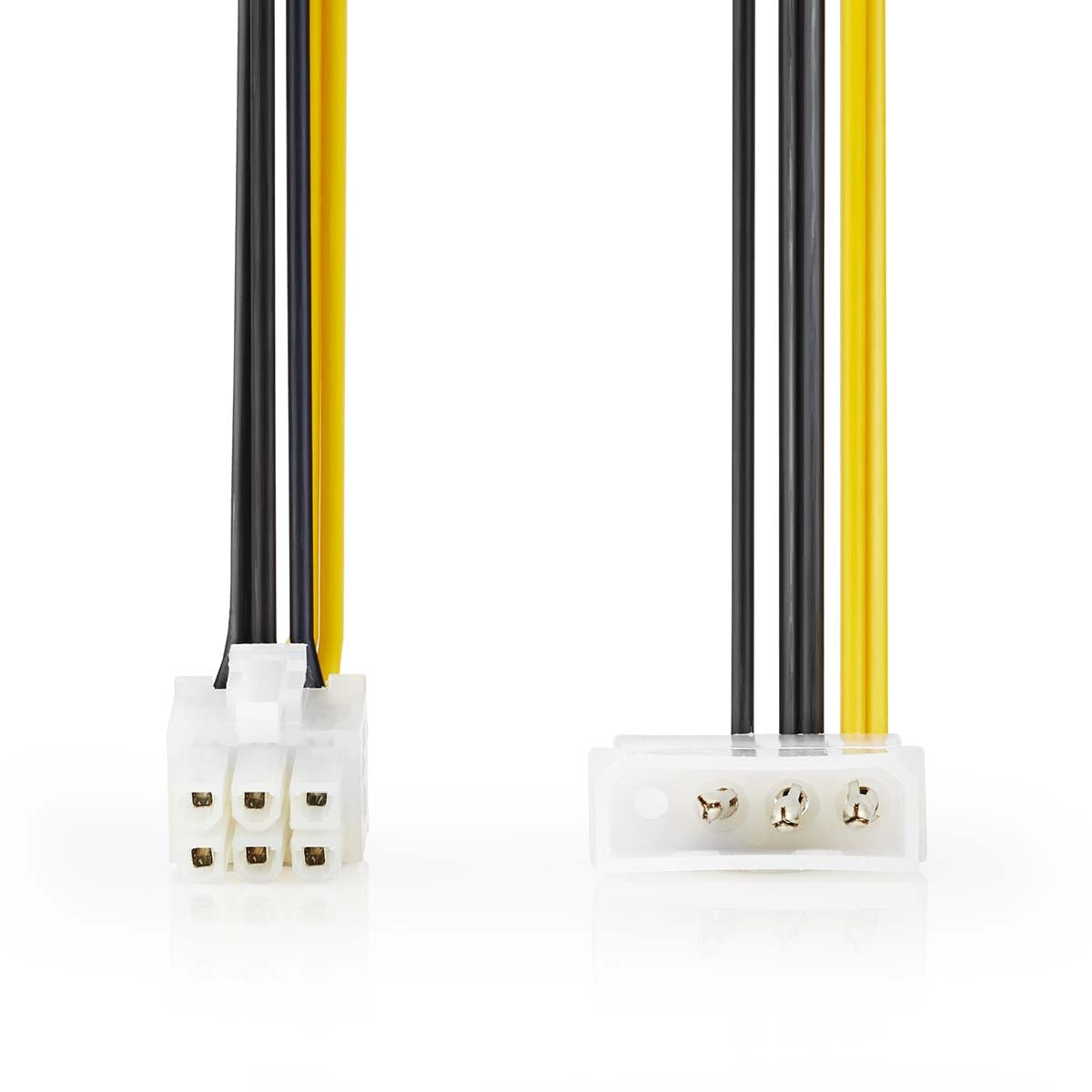 Internal Power Cable | Molex Male | PCI Express Male | Gold Plated | 0.20 m | Round | PVC | Yellow / Black | Envelope