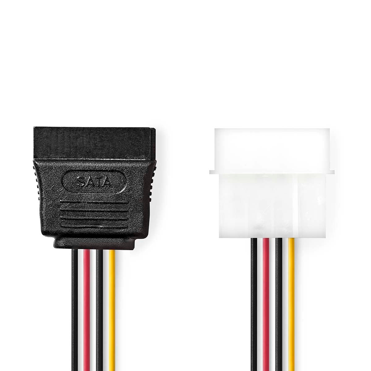 Internal Power Cable | Molex Male | SATA 15-Pin Female | Gold Plated | 0.15 m | Round | PVC | Multicolored | Envelope