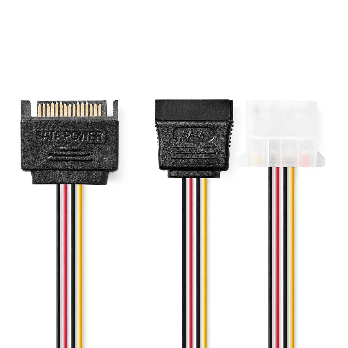 Internal Power Cable | SATA 15-Pin Male | Molex Female / SATA 15-Pin Female | Gold Plated | 0.20 m | Round | PVC | Multicolored | Envelope