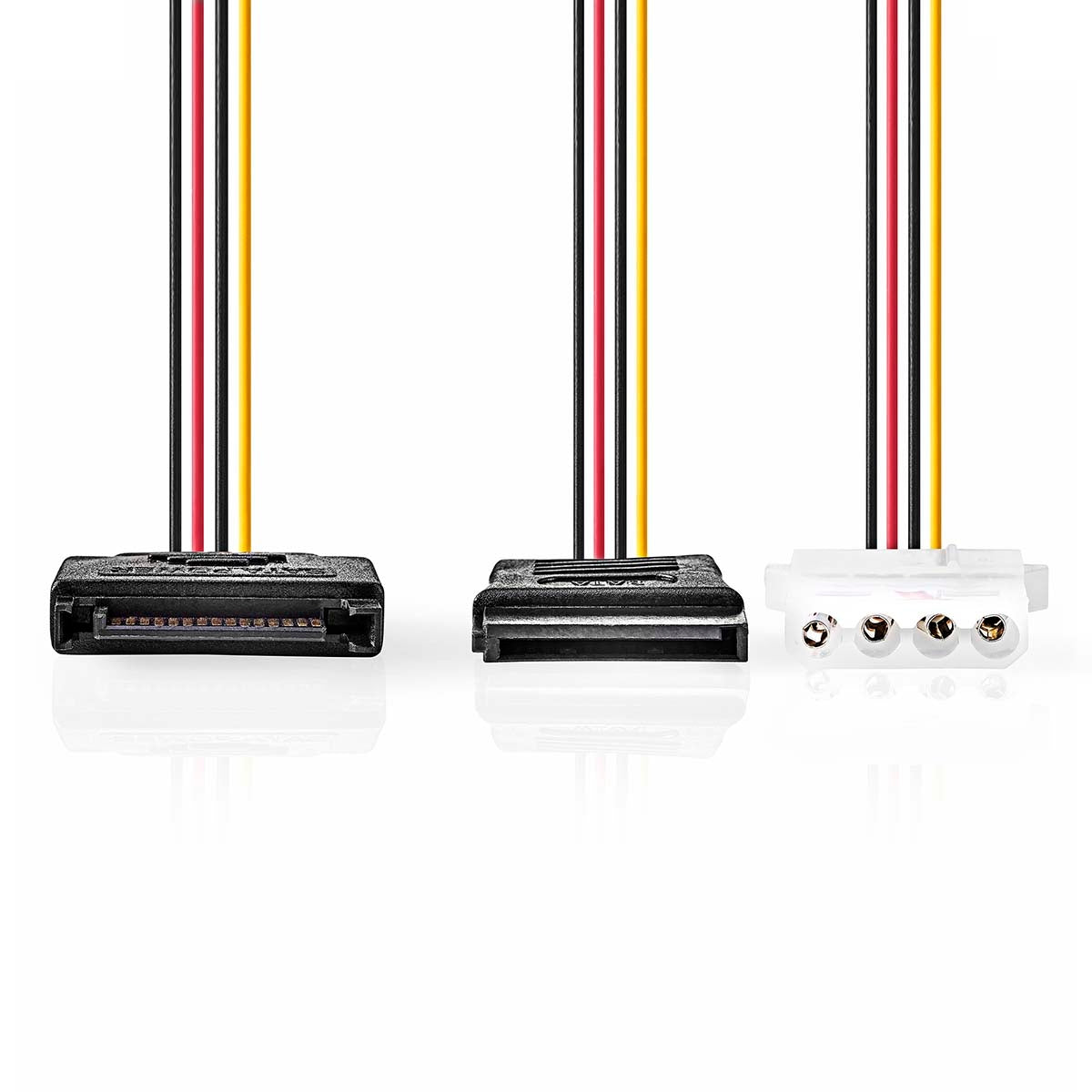 Internal Power Cable | SATA 15-Pin Male | Molex Female / SATA 15-Pin Female | Gold Plated | 0.20 m | Round | PVC | Multicolored | Envelope