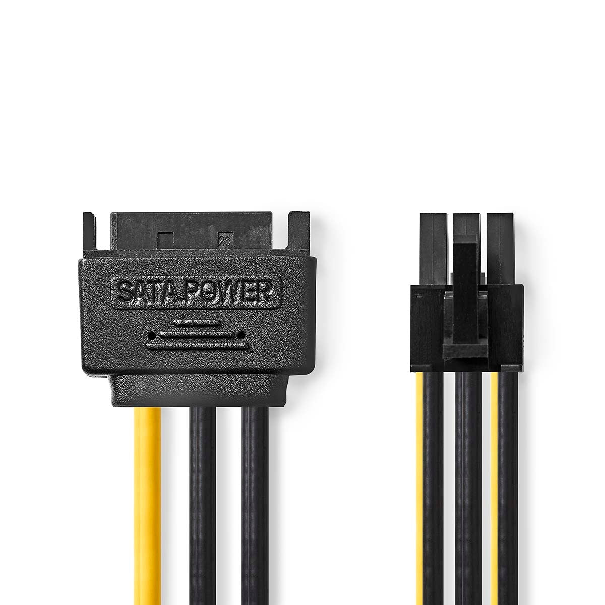 Internal Power Cable | SATA 15-Pin Male | PCI Express Female | Gold Plated | 0.20 m | Round | PVC | Yellow / Black | Envelope