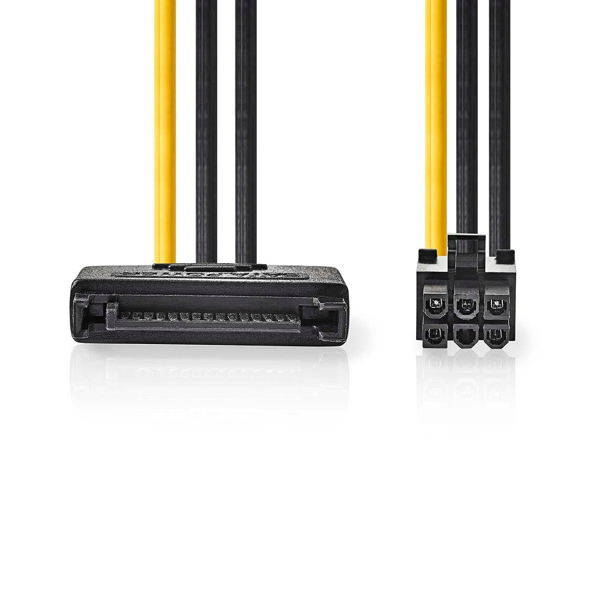 Internal Power Cable | SATA 15-Pin Male | PCI Express Female | Gold Plated | 0.20 m | Round | PVC | Yellow / Black | Envelope