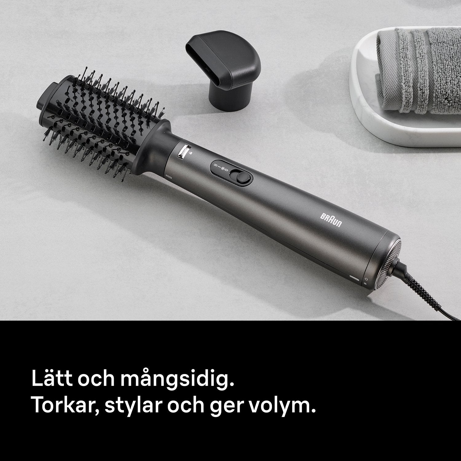 Ionic Hot Air Brush Styler 800W, 2 Attachments