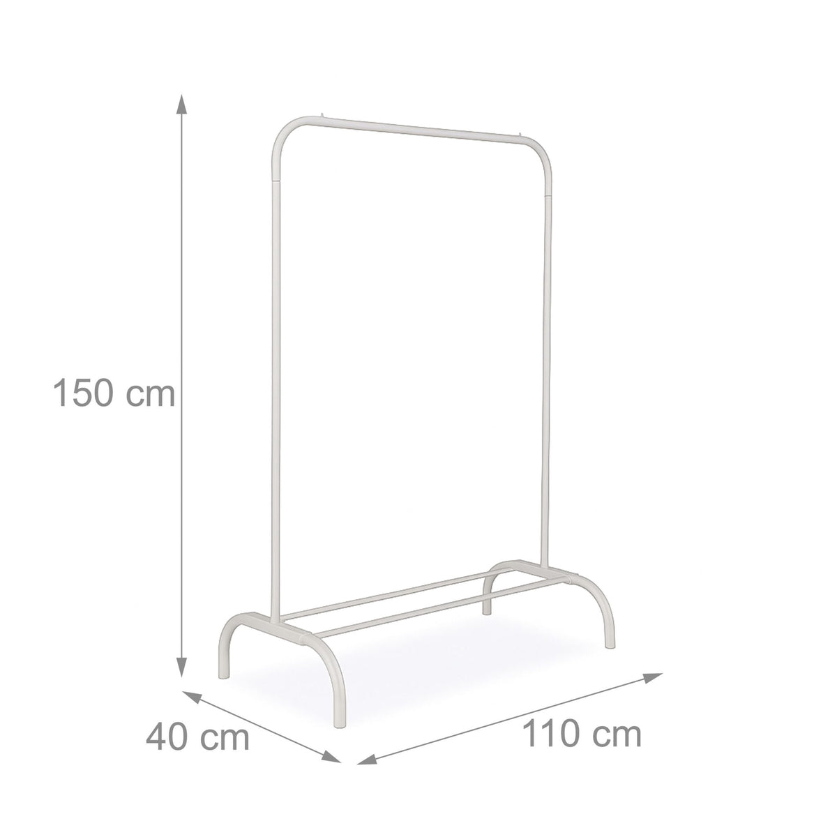 Iron Coat Rack with Clothes Rail and Shelf