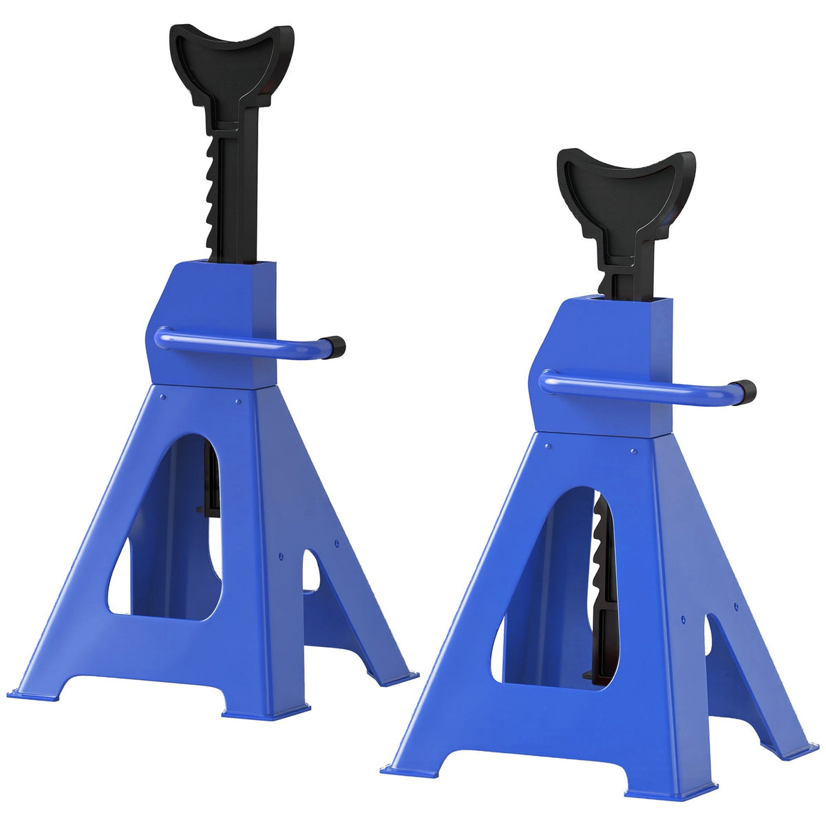 Jack stand 3 ton load capacity 2 pieces support stand including safety splint 13 levels Height adjustable 385 mm to 600 mm Jack stands car jack stand for workshop garage blue |
