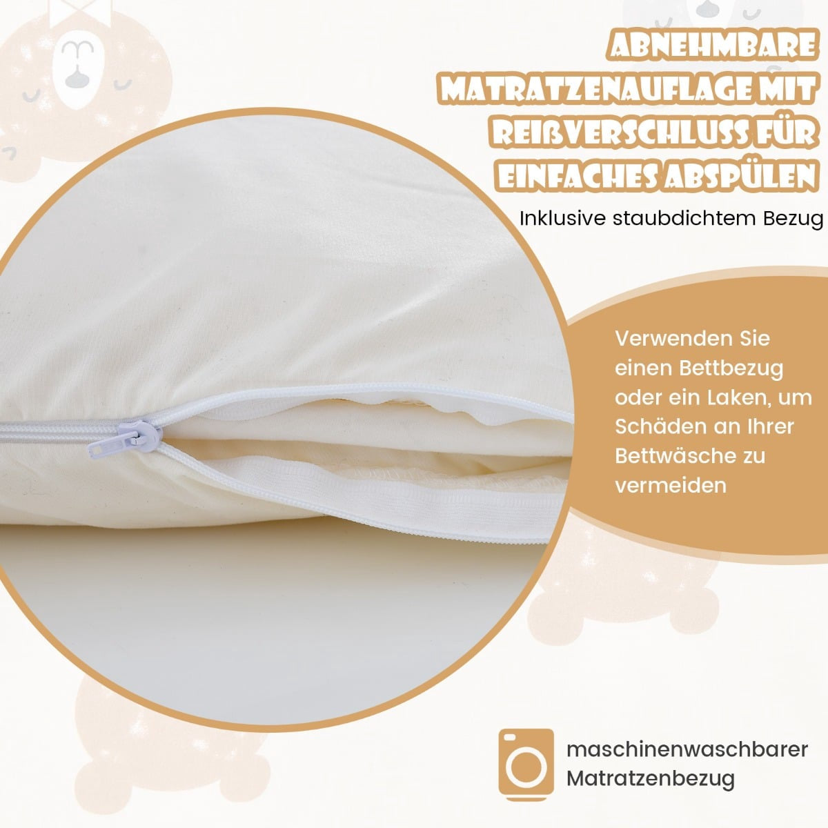 Japanese Futon Mattress, Tatami Mat, Beige, 140x200 cm