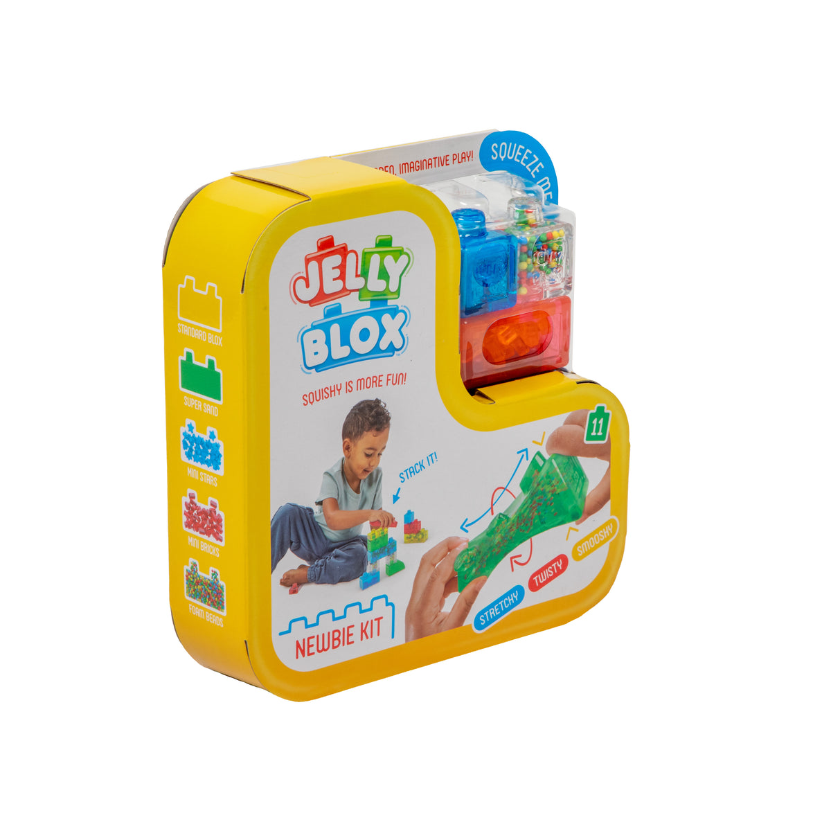 Jelly Blox Building Blocks Kit, Soft & Stretchy, 11 Pieces