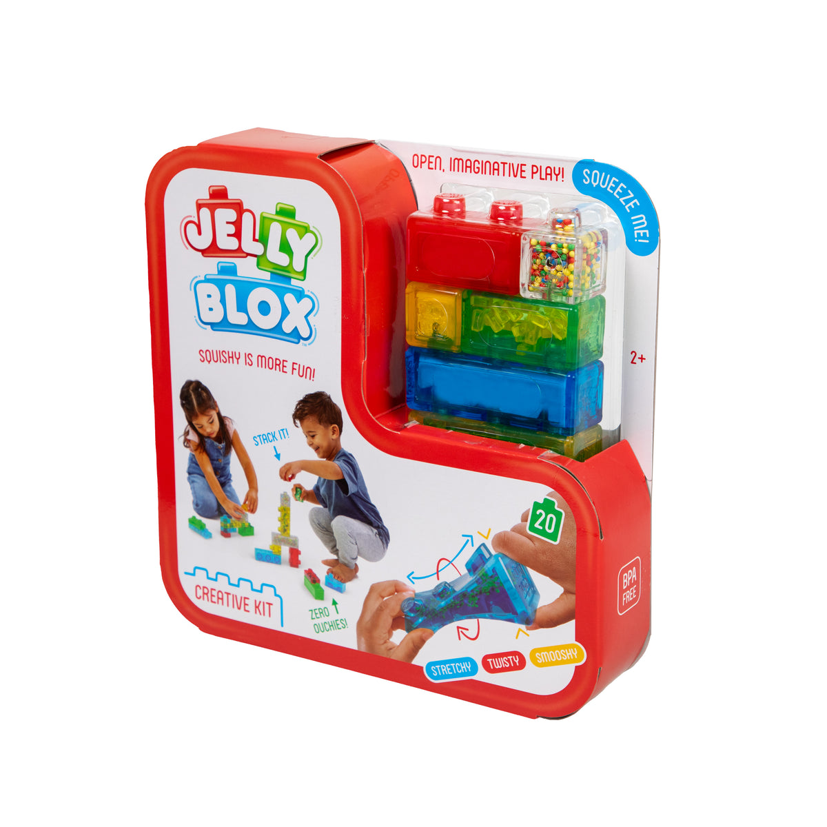 Jelly Blox Sensory Building Kit, 20 Soft Blocks